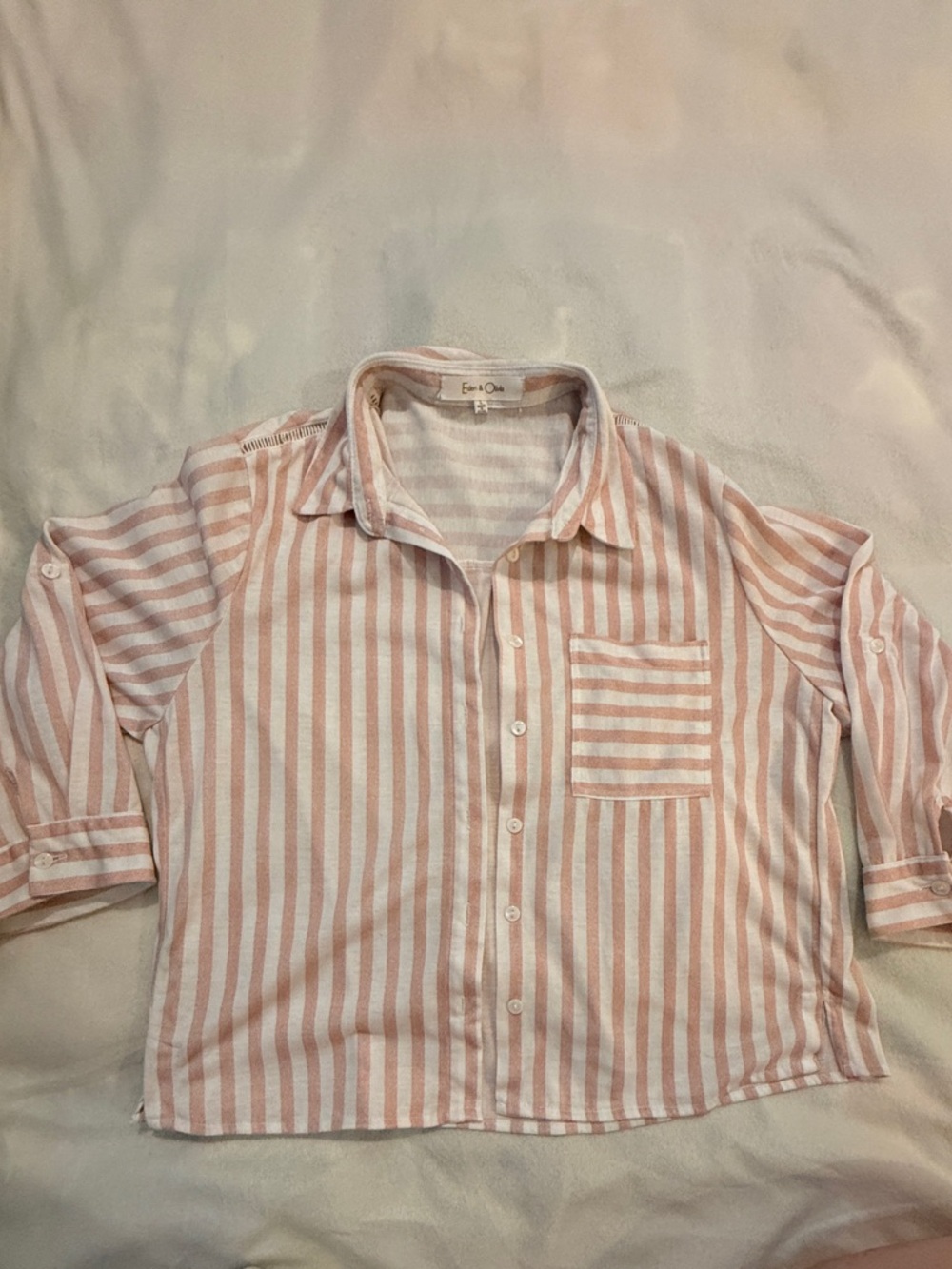 L Eden & Olivia Blush & White Striped Shirt